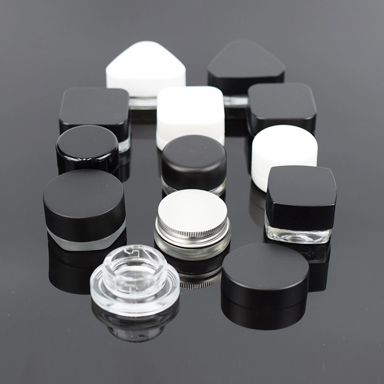 5ml 7ml 9ml Hexagon Clear Jars for Concentrate Oil and Wax with Child-Proof Cap