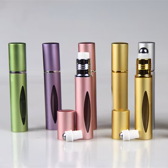 Rollo de perfume recargable que viaja del embalaje del metal del mini aceite vacío 10ml en la botella